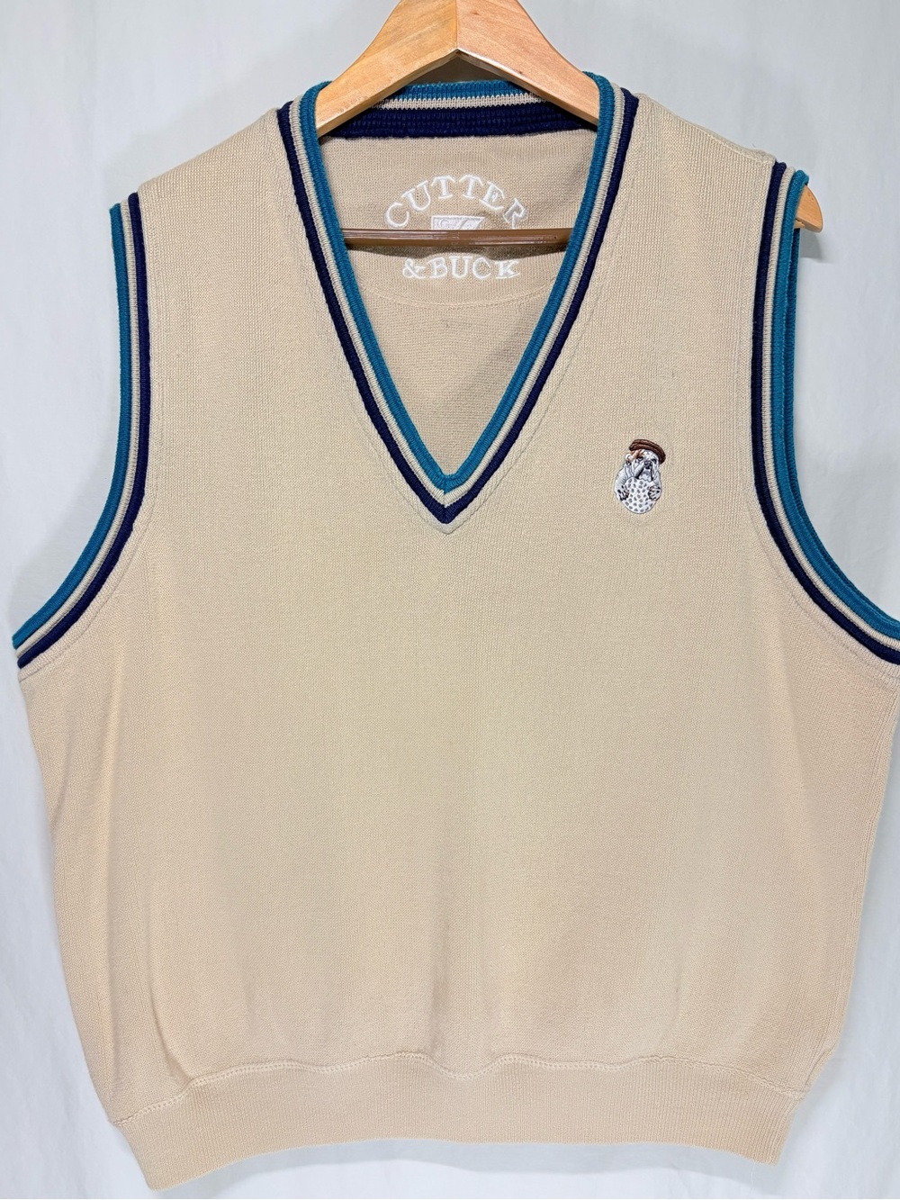Cutter & Buck Bulldog Embroidered Golf Sweater Vest 100% Cotton Men’s Medium